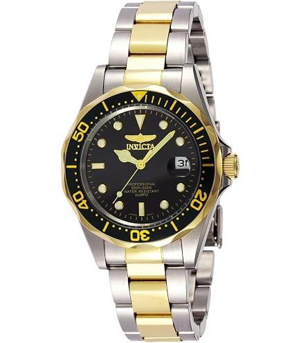 INVICTA 腕時計 クロノグラフ ゴールド ブラック Amazon.com: Invicta Pro Diver Quartz Black Dial Two-Tone Men's