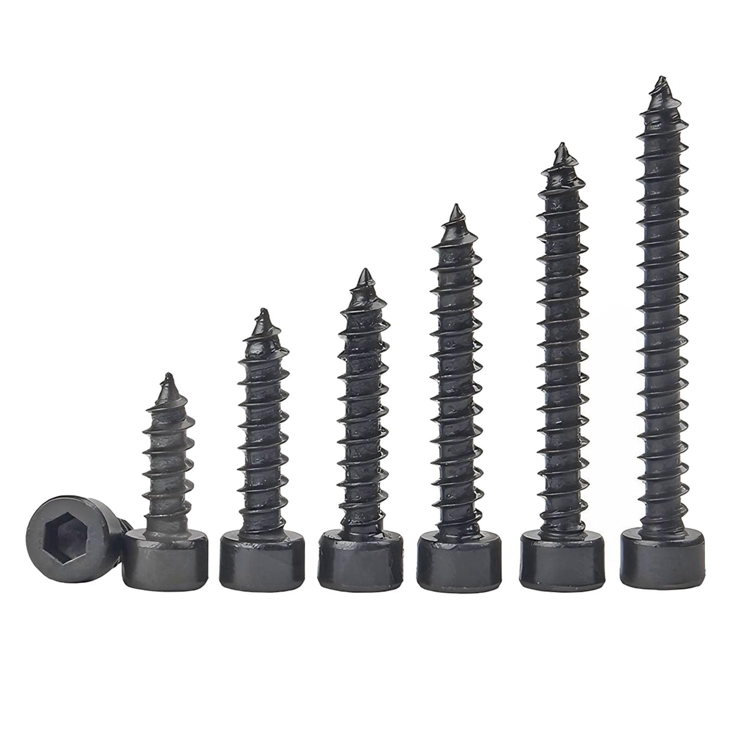 Qrity 20 PCS Hex Socket Head Self Tapping Screws, M3x12mm Carbon Steel Hardware Self-Tapping Fasteners, for Woods, Machinery