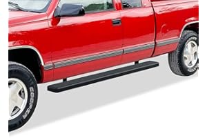 APS Running Boards (Nerf Bars Side Steps Step Bars) Compatible with Chevy GMC CK 1988-1998 Extended Cab (Include Z71) (Will Not Work on Vehicles with Power Boards) (Black Powder Coated 6in)