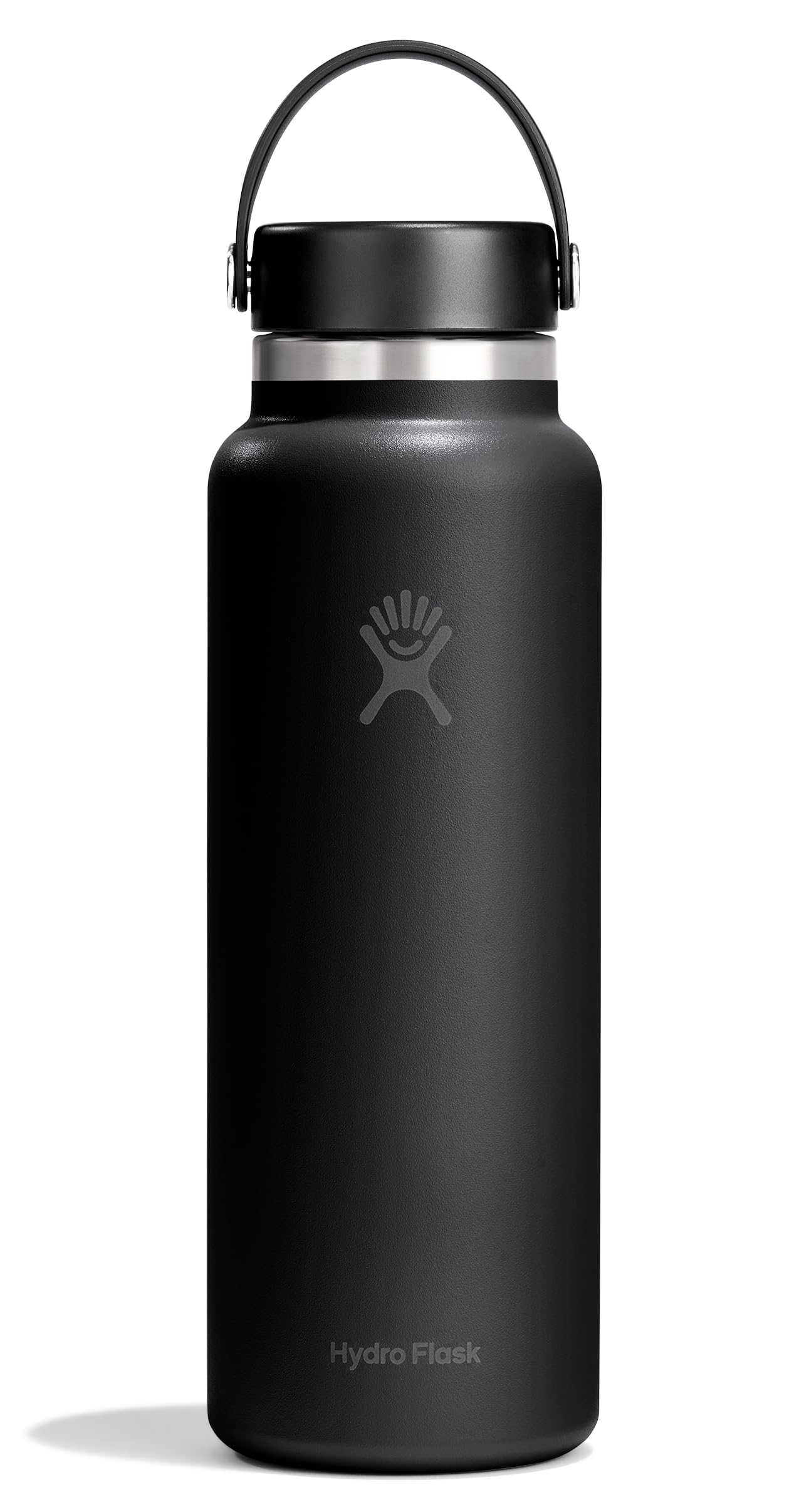 Hydro Flask Water Bottle - Insulated Stainless Steel - Wide Mouth Flex Lid, Non Spill, Leakproof and Refillable in 40 Oz Tonal Black Image