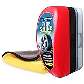 LUXFINISH Tire Shine Coating Brush to Restore Original Black with Long-Lasting Oil Based Formula for a High Gloss, UV Protection & Waterproof Coating for Car, Truck, Motorcycle, SUV -120ml/4oz