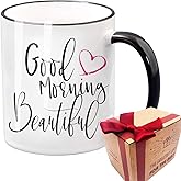 CHIEN-CHI LILI Novelty Good Morning Beautiful Wedding Anniversary Mug Gift for Women, Novelty Birthday Gifts for Her Wife Girlfriend Boss Lady Friend Sister Mom Daughter Fashion Lover Girl Pretty