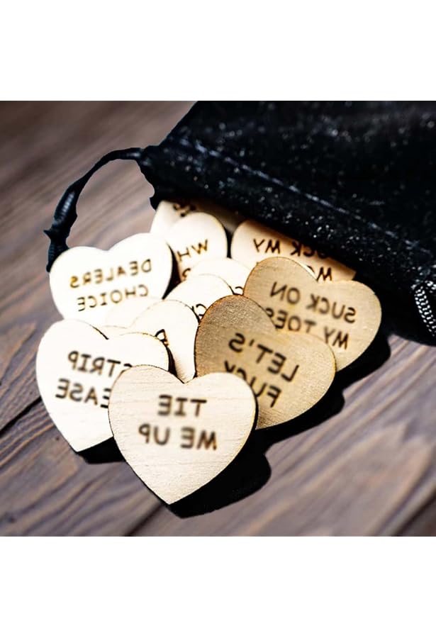 20-Piece Funny Wooden Valentine's Tokens – Romantic & Sexy Gift Set, Reusable Ornaments