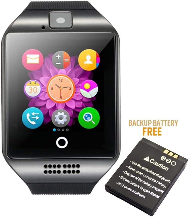 Bluetooth Smart Watch Q18 With 500mAh Battery Fitness Tracker Health Pedometer Sleep Monitor Alert Wrist Watch Phone Uwatch with SIM Card Camera for Android Samsung And IOS iPhone