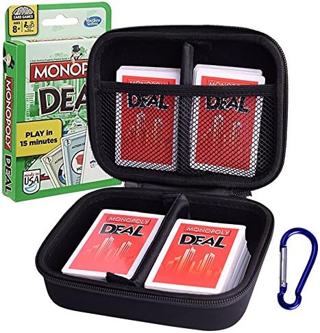 Carry Travel Zipper EVA Hard Case for Monopoly Deal Card Game - Black Box, Blacker Box, Best Protection for Monopoly Deal Cards