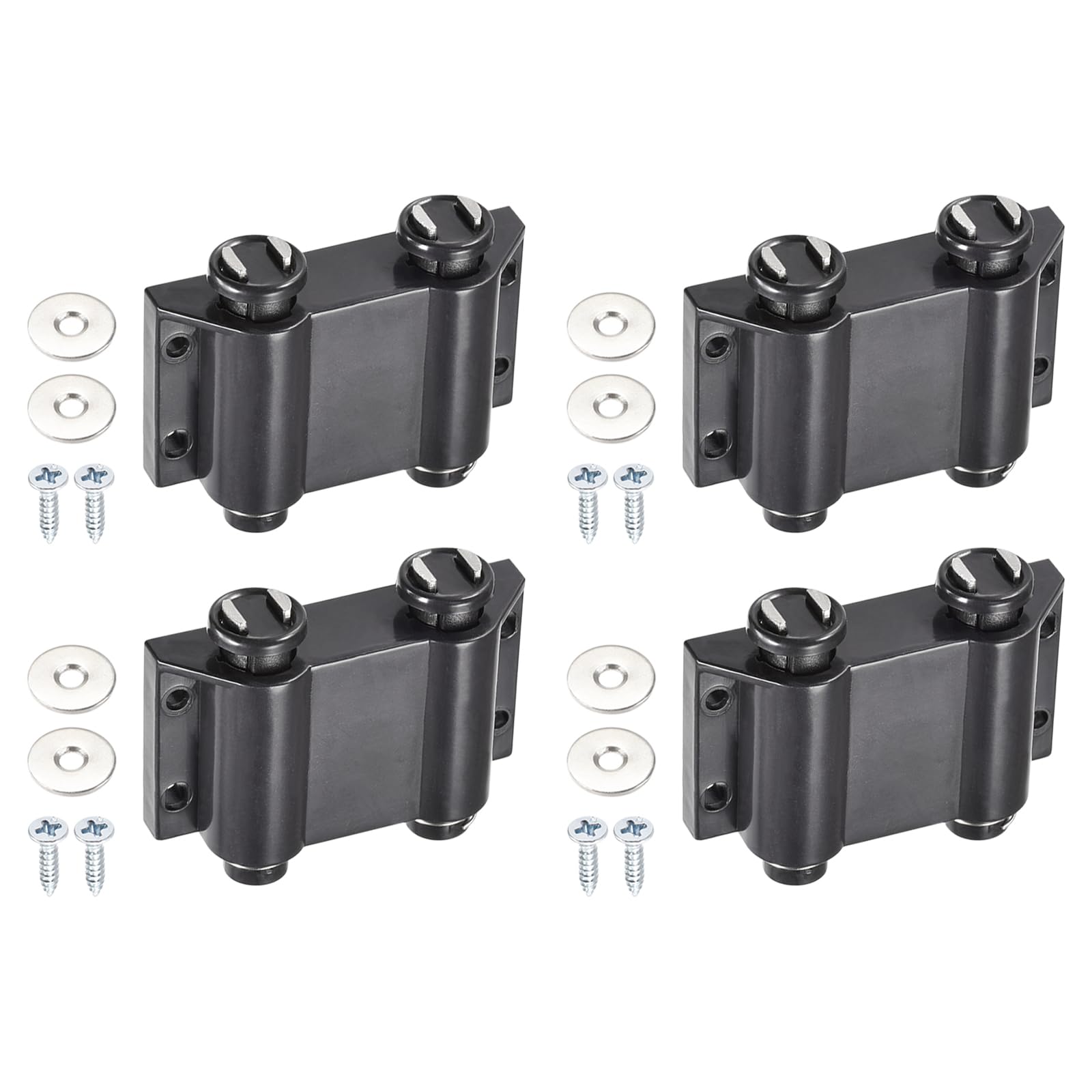 DTGN 47x59mm(LxW) Magnetic Touch Latch - 4 Pack - Good for Kitchen Cupboard Drawer Furniture - Plastic Catch Magnetic Push Open Latch - Black