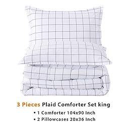 Andency White Grid Comforter King(104x90 Inch), 3