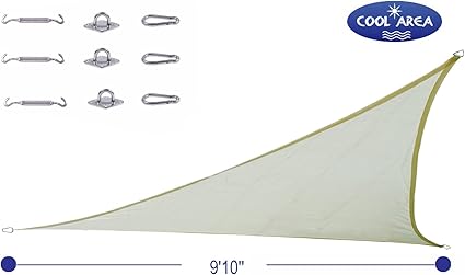 Cool Area Dreieck 9 Fuß 10 Inches langlebig Sonnensegel mit Edelstahl