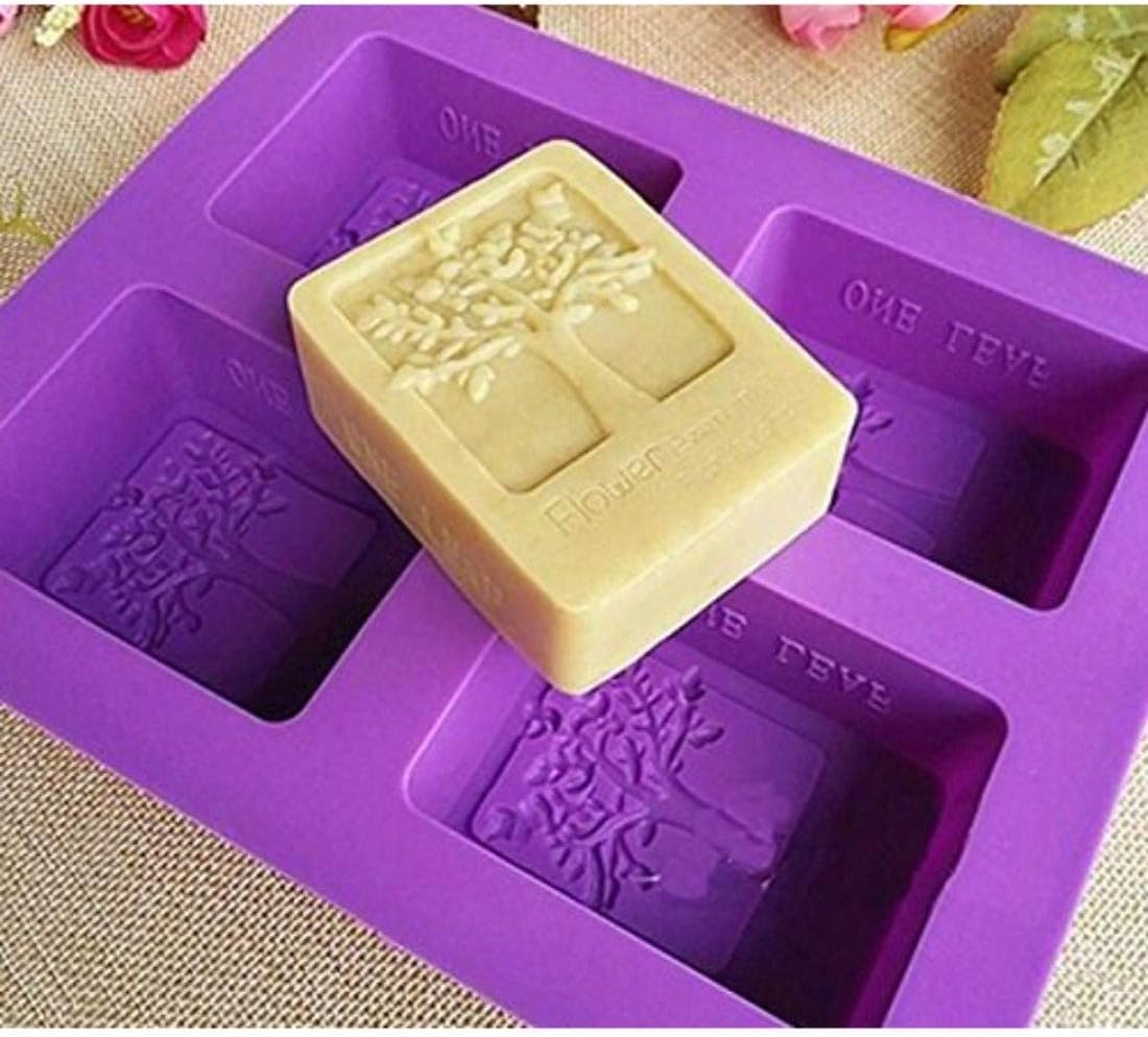 IAJ Silicone Handmade Happiness Tree Soap DIY Mould (Multicolour, 19.6x16x3.5 cm)