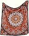 Popular Handicrafts Tapestry Wall Hanging Hippie Mandala Bohemian Hippy Kaliedoscpic Star Intricate Floral Design Indian Tapestries Bedspread 84x90 Inches,(215cm x 230cm) Red Black