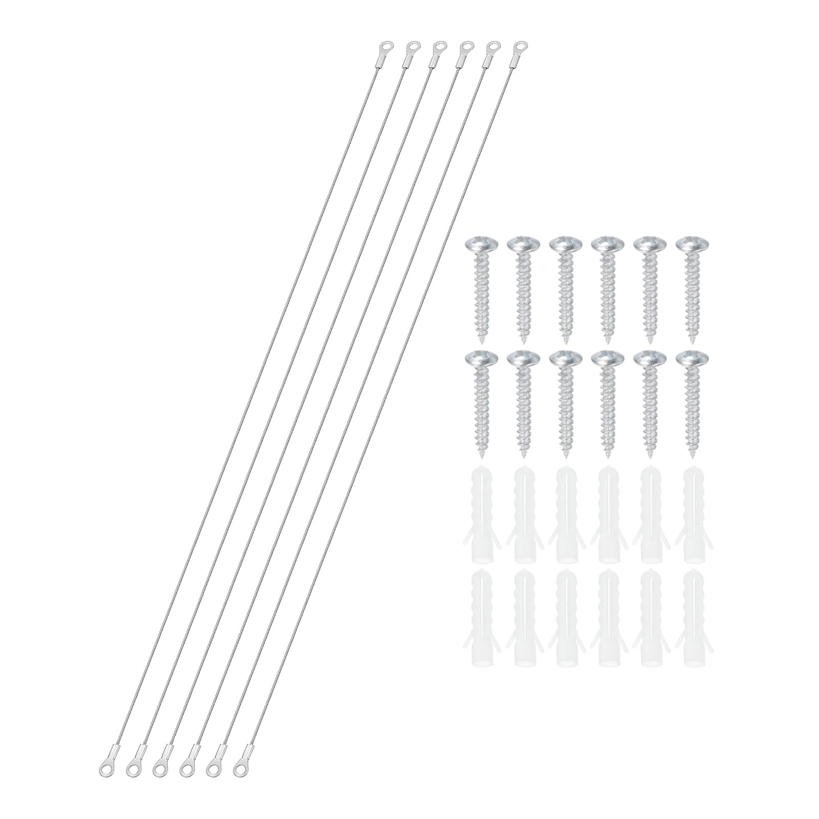PATIKIL Cabinet Door Restraint Kit 1.5mm x 100cm, 6 Pack Stainless Steel Flexible Braided Cable Door Hinge Limiter for Limiting Chest Cupboard Door Opening Angle Swing โ image 1