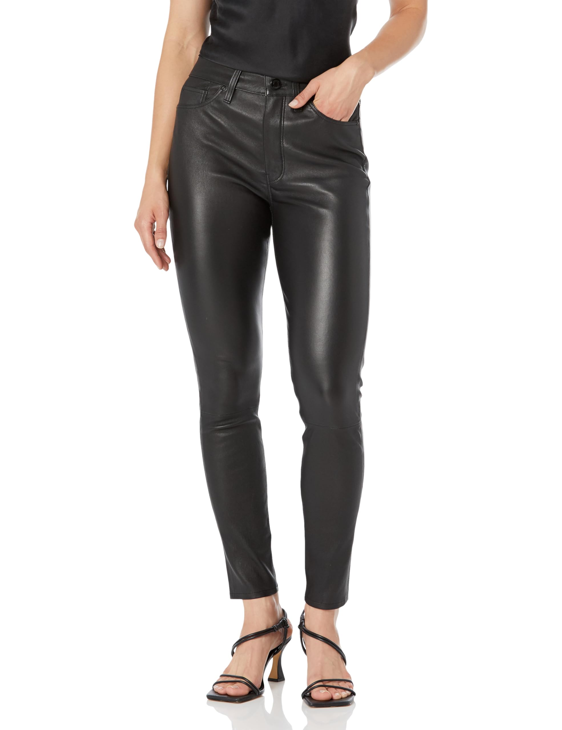 HUDSON Women’s Barbara High Rise Super Skinny Ankle Jean, Black, 27