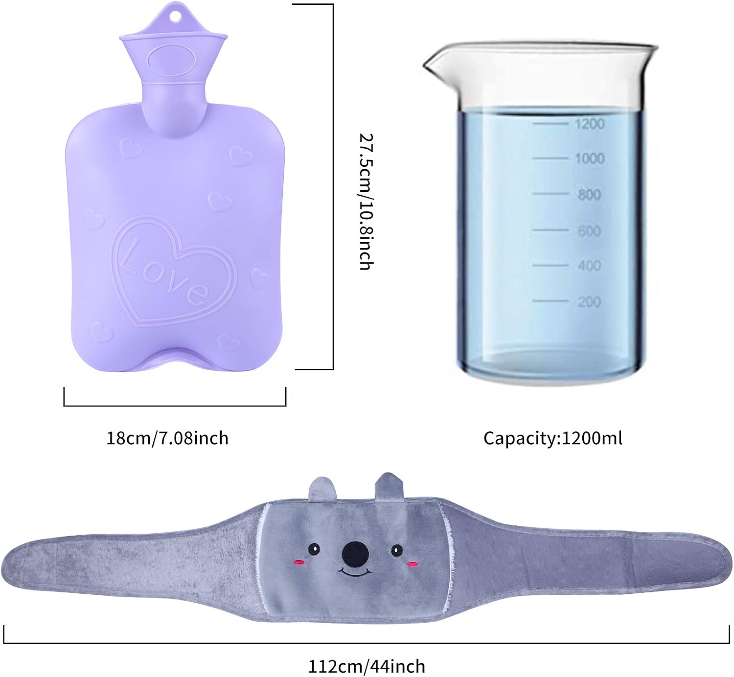 Hot Water Bottle with 2 Pack Waist Cover - Image 5