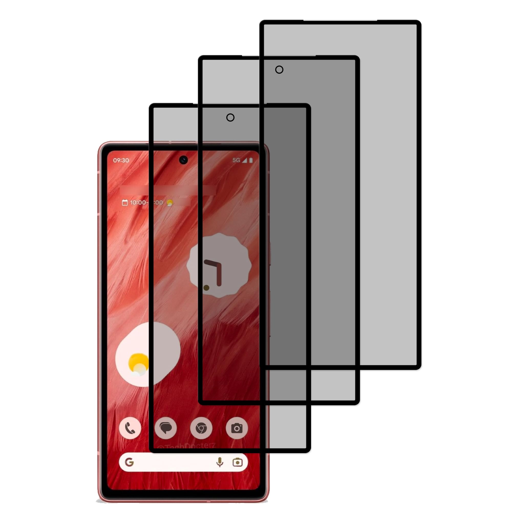 HKKAIS [3 Pack Privacy Screen Protector Designed For Google Pixel 7a 5G Anti Spy Private Tempered Glass Film