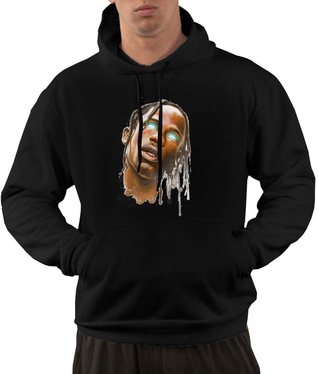 Shudone Travis Scott Men's Cotton Sleeve Hooded Sweater,Hoodies for Men's Men