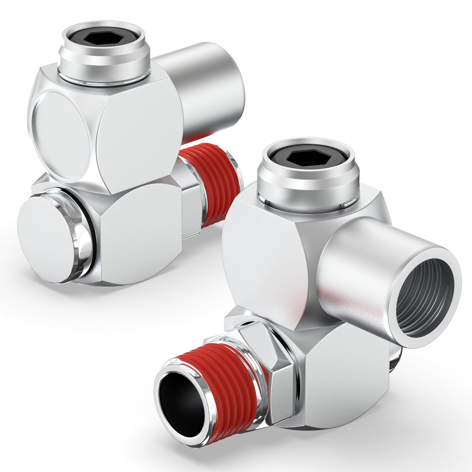 TAILONZ PNEUMATIC 2Pcs 1/4 Inch Air Tool Swivel Fitting 360 Degree Swivel Air Hose Connector Industrial Swivel Portable Air Tool Adapter