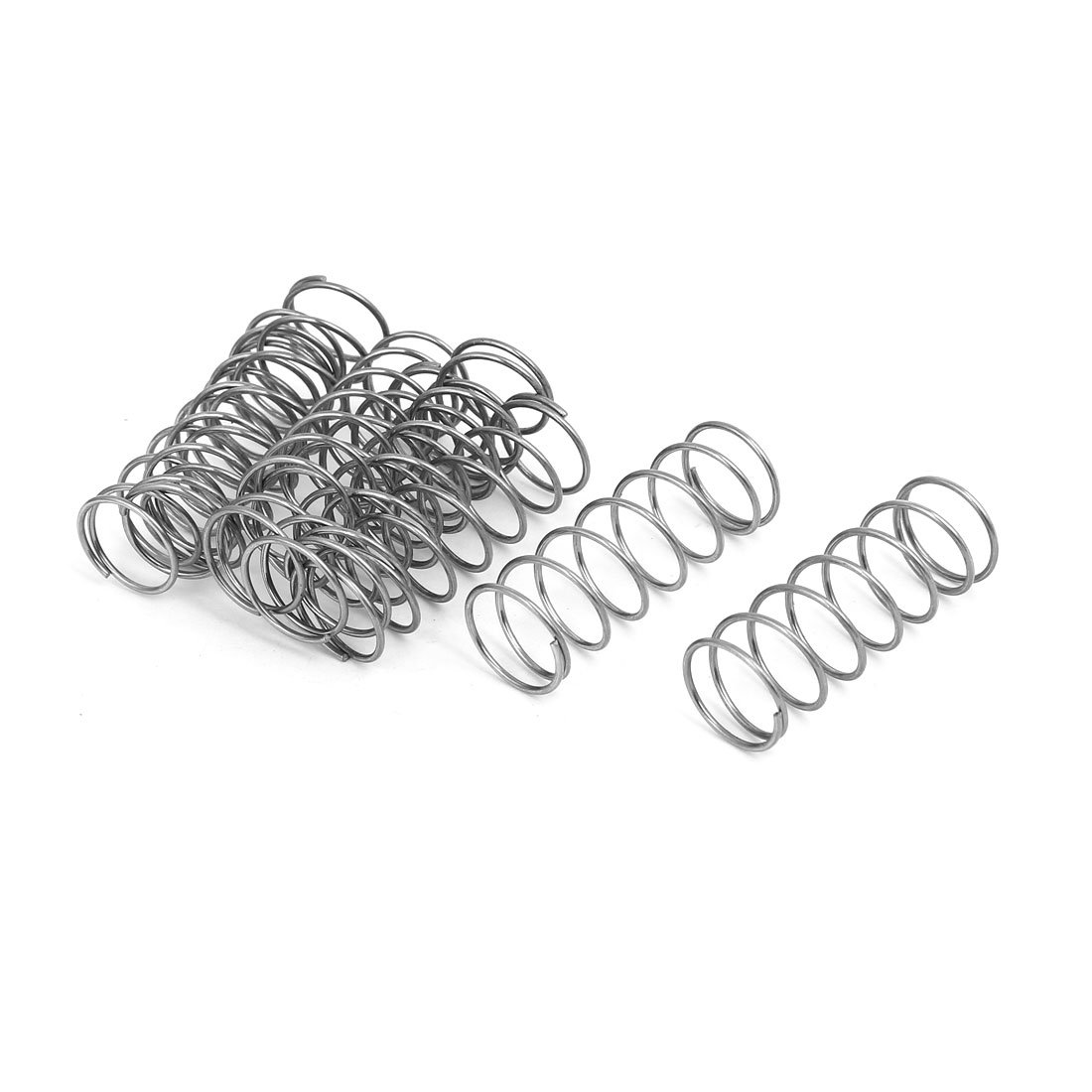 sourcingmap Compression Spring,304 Stainless Steel,15mm OD,1mm Wire Size,40mm Free Length,Silver Tone,10Pcs