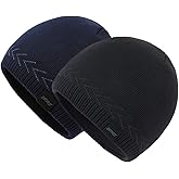 OMECHY Mens Winter Warm Knitting Hats Plain Skull Beanie Cuff Toboggan Knit Cap