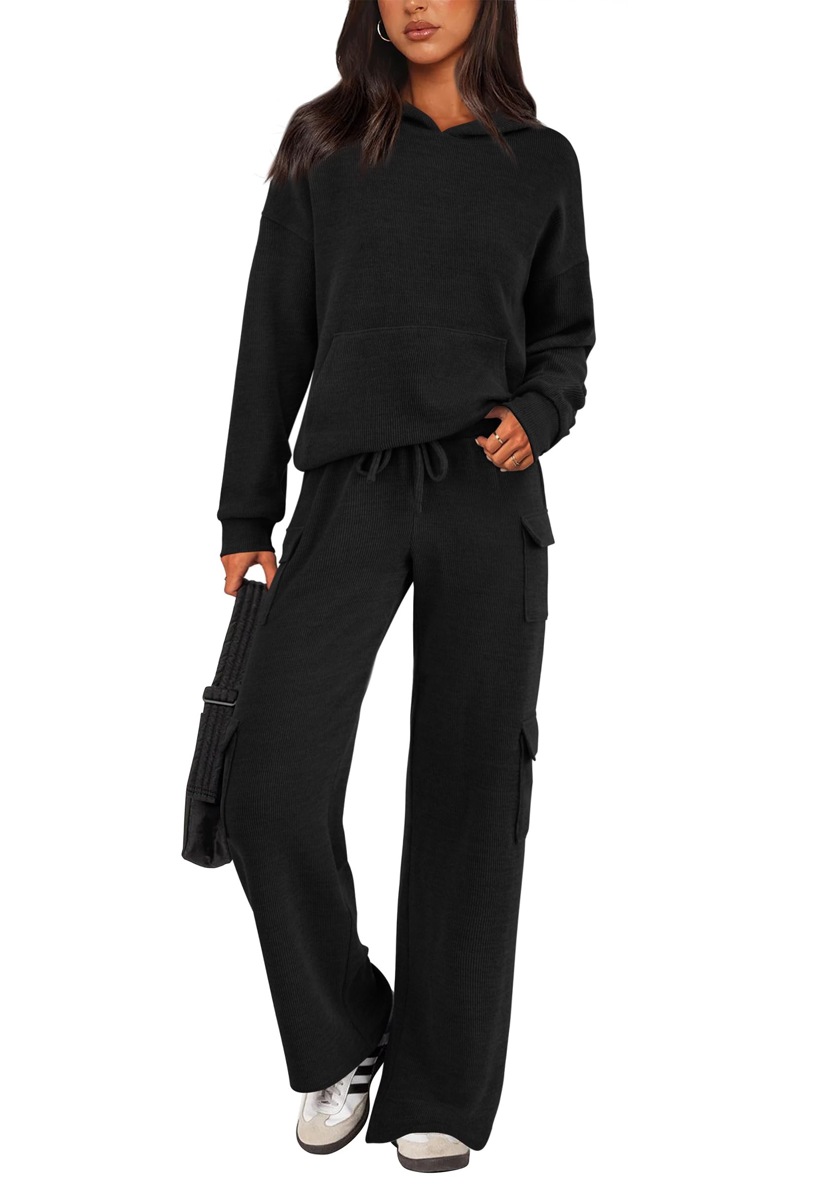 Photo 1 of **ONLY THE TOP**PRETTYGARDEN 2 Piece Sets For Women Fall 2025 Sweatsuits Outfits Lounge Matching Hoodie Set Travel Track Suits Winter Clothes (Black,X-Large)
