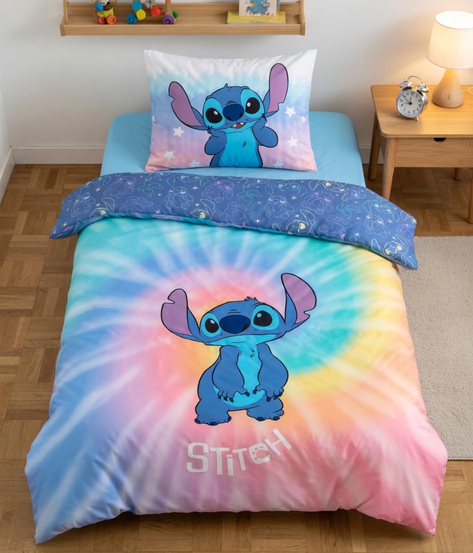 Stitch Reversible Bedding Set, Duvet Cover 135 x 200 cm + Pillowcase 80 x 80 cm