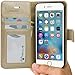 iPhone 6 Plus, 6S Plus Phone Case, Abacus24-7 Wallet with Leather Flip Cover and Stand, Gold
