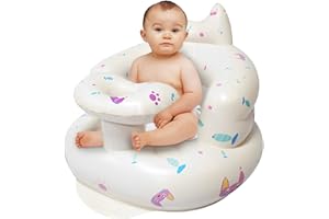 YIYUNUN Inflatable Baby Seat for Babies Toddlers Floor Chair Sitting Up Pump Blow Up for Infant Ages 3 6 12 18 24 36 Months Boys Girls Sofa Toys Activity Christmas Stocking Stuffers (Cute Cat)