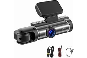 CAVULO Vigil Dash Cam 2025 - Dual Lens with Wide Angle, Night Vision, Motion Detection & 24H Parking Monitor, Compact Design No View Obstruction (Front and Back)