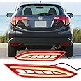 Dreamseek Rear LED Reflector Tail Light for Honda Vezel HR-V HRV 2015-2020 Driving Braking Lamp Bumper Taillight with Dynamic Sequential Turning Function (Red Lens)