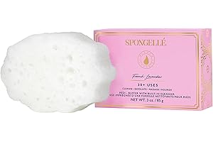 SPONGELLÉ Spongelle Pedi Buffer 30+ Uses | Exfoliating Foot Scrub & Cleanser | Softens, Smooths & Hydrates Dry Feet | Built-in Body Wash | Vegan, Paraben-Free, Cruelty-Free | French Lavender