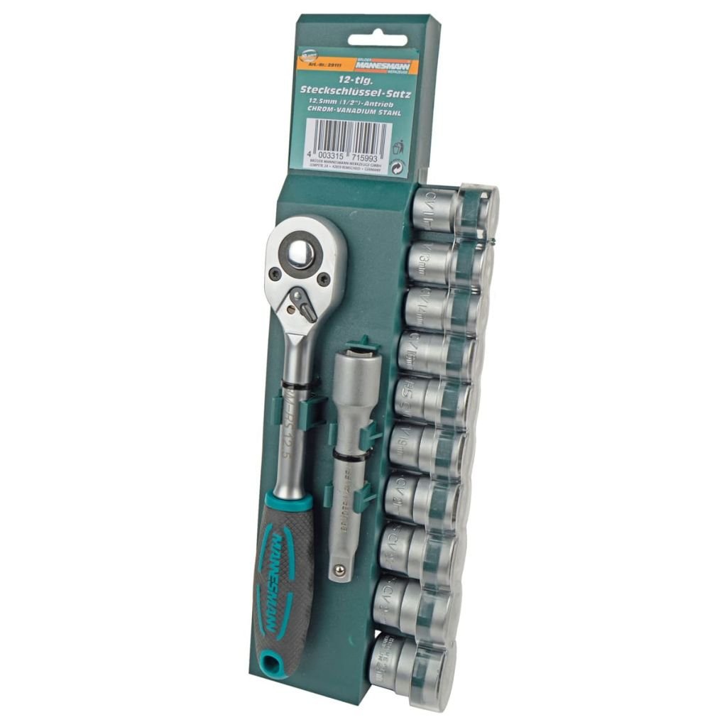 Brüder Mannesmann Tools 12 Piece Socket Wrench Set 12.5 mm/1/2-inch Drive, 1 Stück, M29111