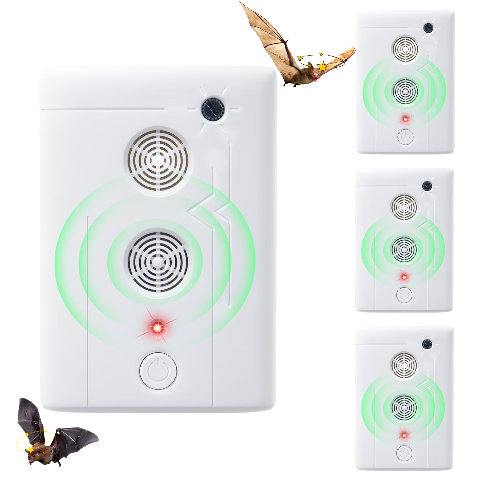 Photo 1 of 2025 Upgraded Ultrasonic Bat Repellent Devices, Plug in Bat Deterrent Repeller Devices for Indoor Use, Friendly to Human & Pet (4, White)
