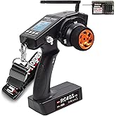 DTXMX Radiolink RC4GS V3 5 Channels RC Transmitter and R6FG Gyro Receiver 2.4GHz RC Controller for Crawler,Car Boat Black