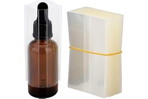 MORIDA 300 pcs Shrink Wrap Bands Perforated Heat Shrink Wrap Sealer for 1oz 30ml Glass Bottle Clear PVC Heat Sealer