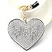 Elesa Miracle Girl Women Love Heart Tassel Keychain, Purse Bag Charm, Handbag Accessories, Car Key Chain (Black)