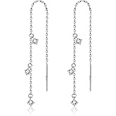 Long Rhinestone Drop Earrings for Women Wedding Tassel Dangle Drop Earrings Chandelier Dangling CZ Earrings for Women