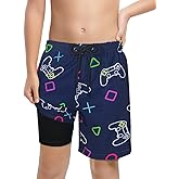 LUCOWEE Boys Swim Trunks Soft Boxers Lined no Chafe Swimsuit Bathing Shorts Sandless Quick Dry UPF 50+ Functional Drawstring