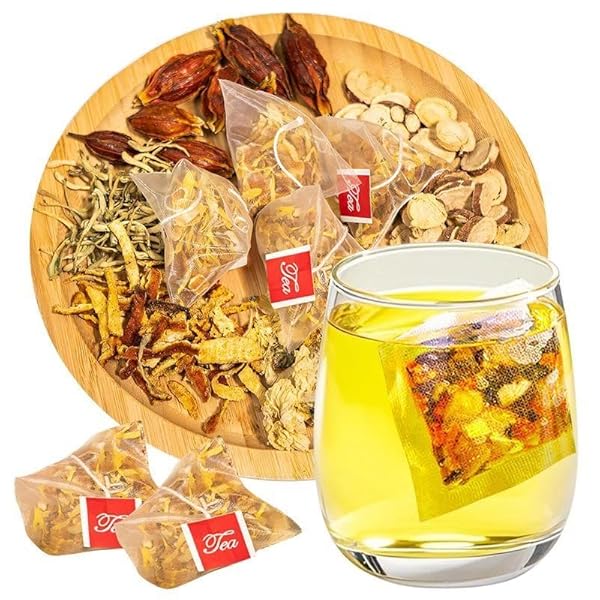CHICORY AND GARDENIA TEA TEA FOR LIVER HEALTH, DANDELION WOLFBERRY TEA BAGS, 8 EXCELLENT RAW MATERIAL FORMULAS, LIVER CLEANSE & DETOX HERBAL TEA BAGS, VEGAN, SUGAR-FREE & CAFFEINE-FREE ((1PACK 15BAGS))