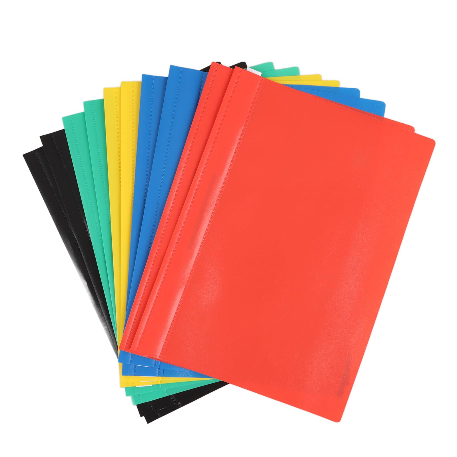 CYEER 60 Pcs A4 Project Folder, A4 Report Project Document Files Plastic Folders for Paperwork Presentation Folders Report Organiser Holder File Folders with Transparent Cover & 2 Prongs, 5 Colors
