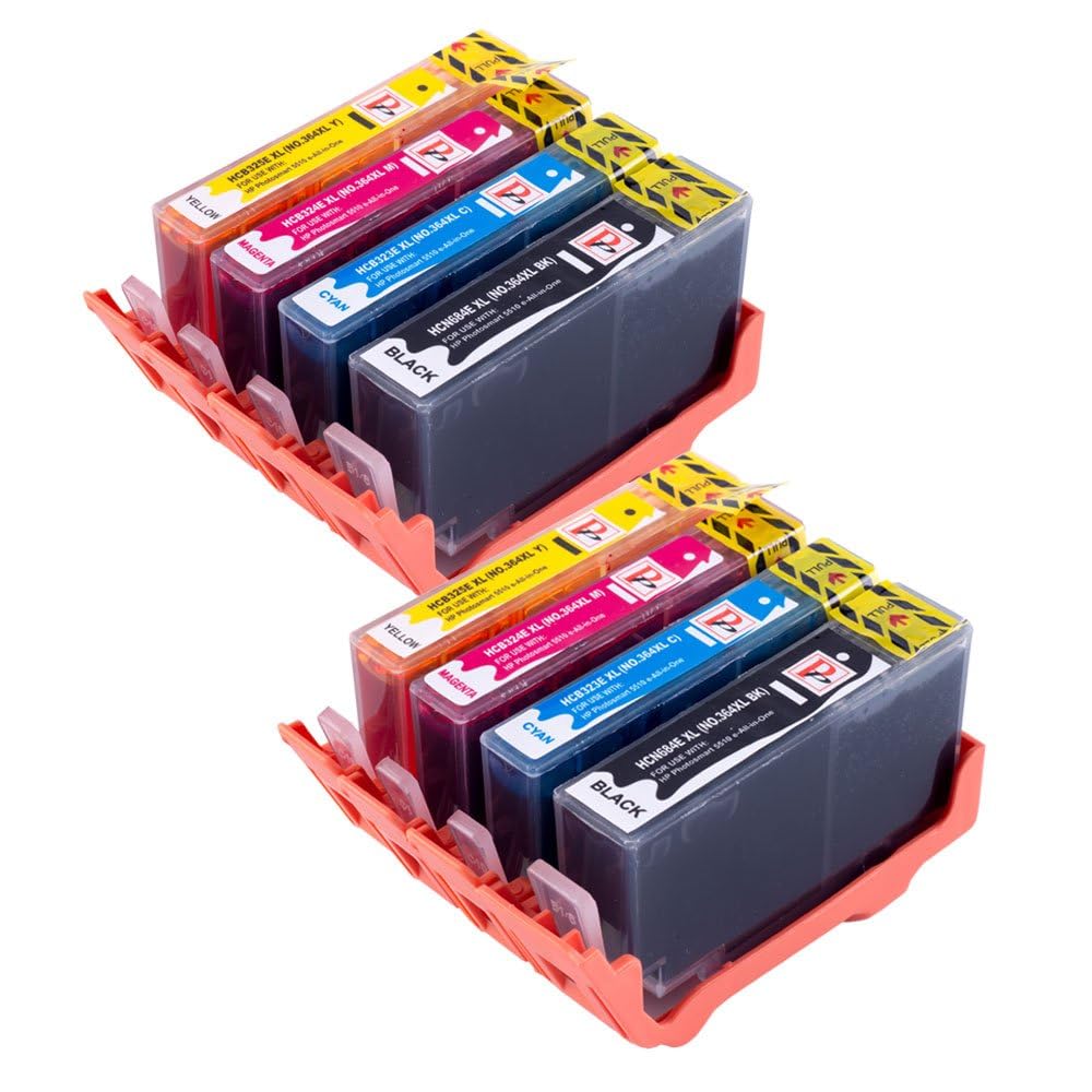 PerfectPrint Compatible Ink Cartridge Replacement for HP B109a B109n B109d B109f B110a B110c B110e B111 B210a B210c B211 C410 C410b C309a C309n C309g C310a 364XL (Black/Cyan/Magenta/Yellow, 8-pack)