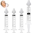 Syringe Nasal Irrigator, Portable Nasal Irrigation for Baby, 10 ml Infant Nasal Irrigation with Food Grade Silicone Nasal Suction Tips, Nasal Syringe 4 PCS