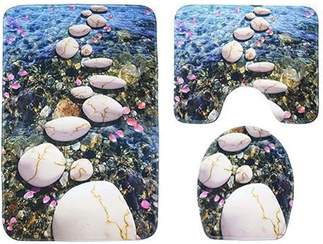 DFHome Juegos de Alfombrillas de baño de 3 Piezas Bath Rug Mats Set 3