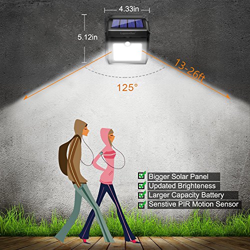 Luposwiten Solar Lights Outdoor Motion Sensor Wireless Waterproof Security Light, Solar Lights for Garden, Patio, Yard, Driveway, Garage, Porch, Pathway by [4PACK] (2)