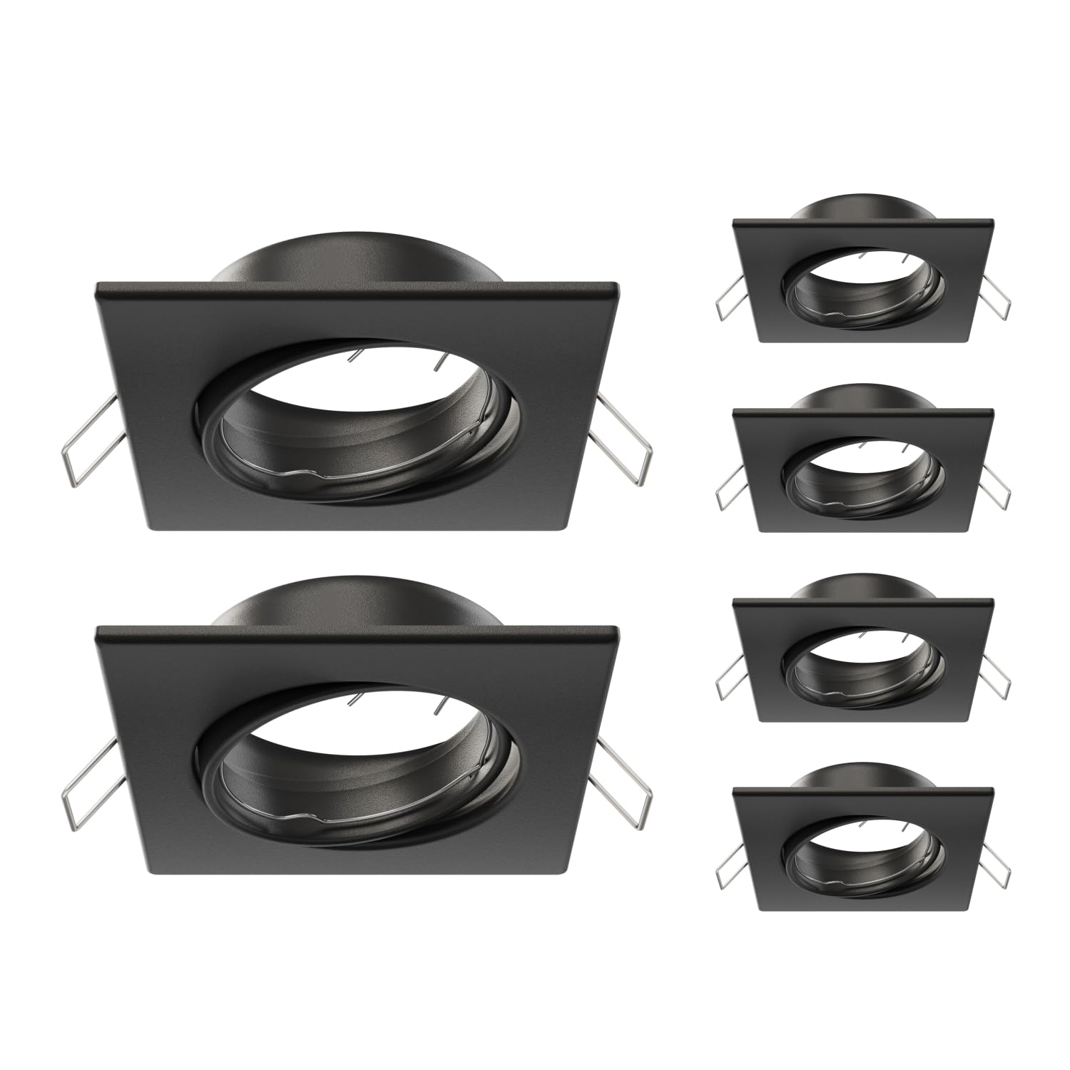 ledscom.de 6 pcs. recessed Ceiling Frame RIR, Angular, swivelling, Black matt โ image 1