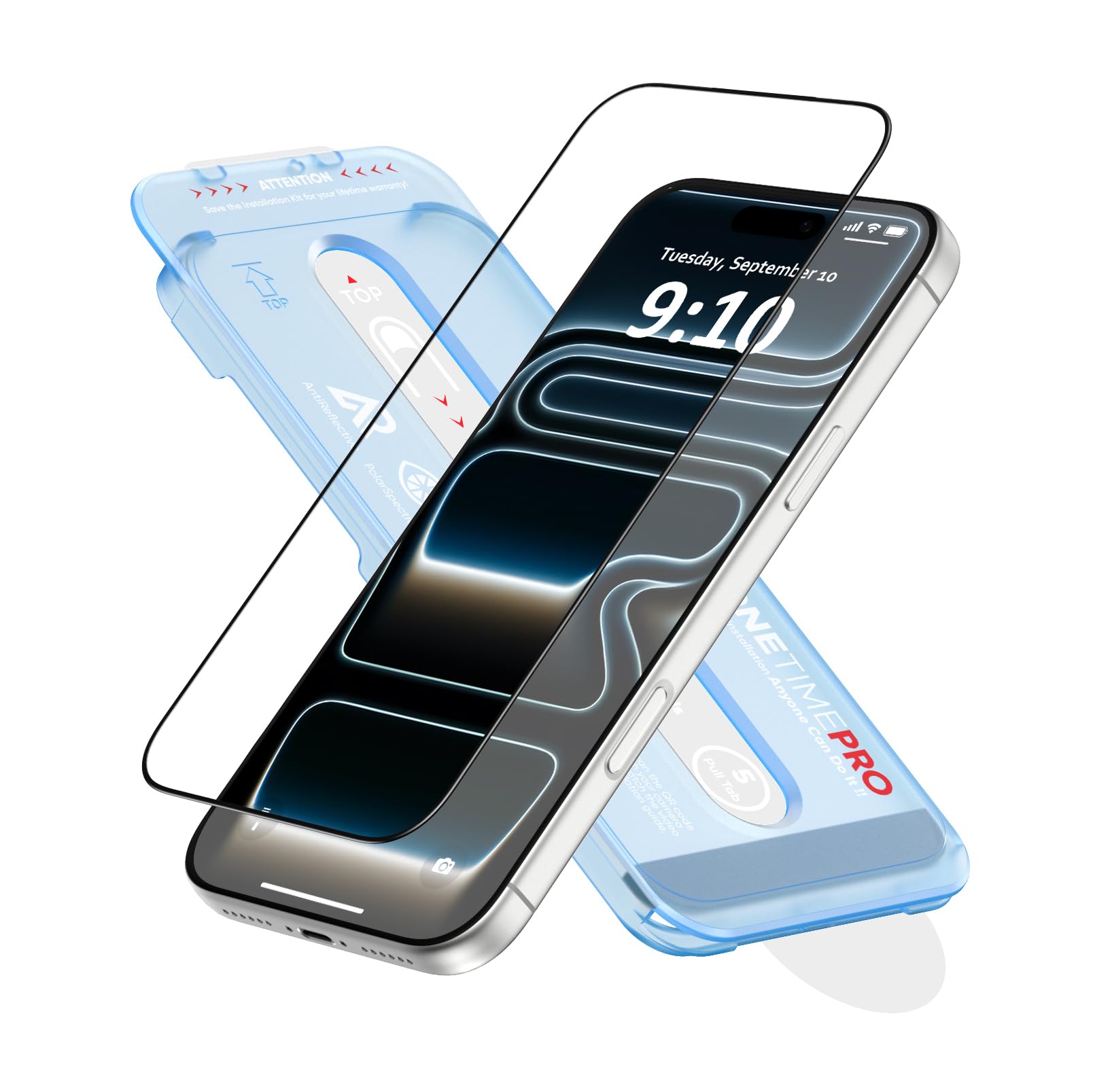 FLOLAB NanoArmour ONETIME PRO for iPhone 17 Pro Max Screen Protector, Anti-Reflective, PolarSpectra Anti-Rainbow, 3D Tempered Glass, Edge Reinforced, Easy Install, Smooth