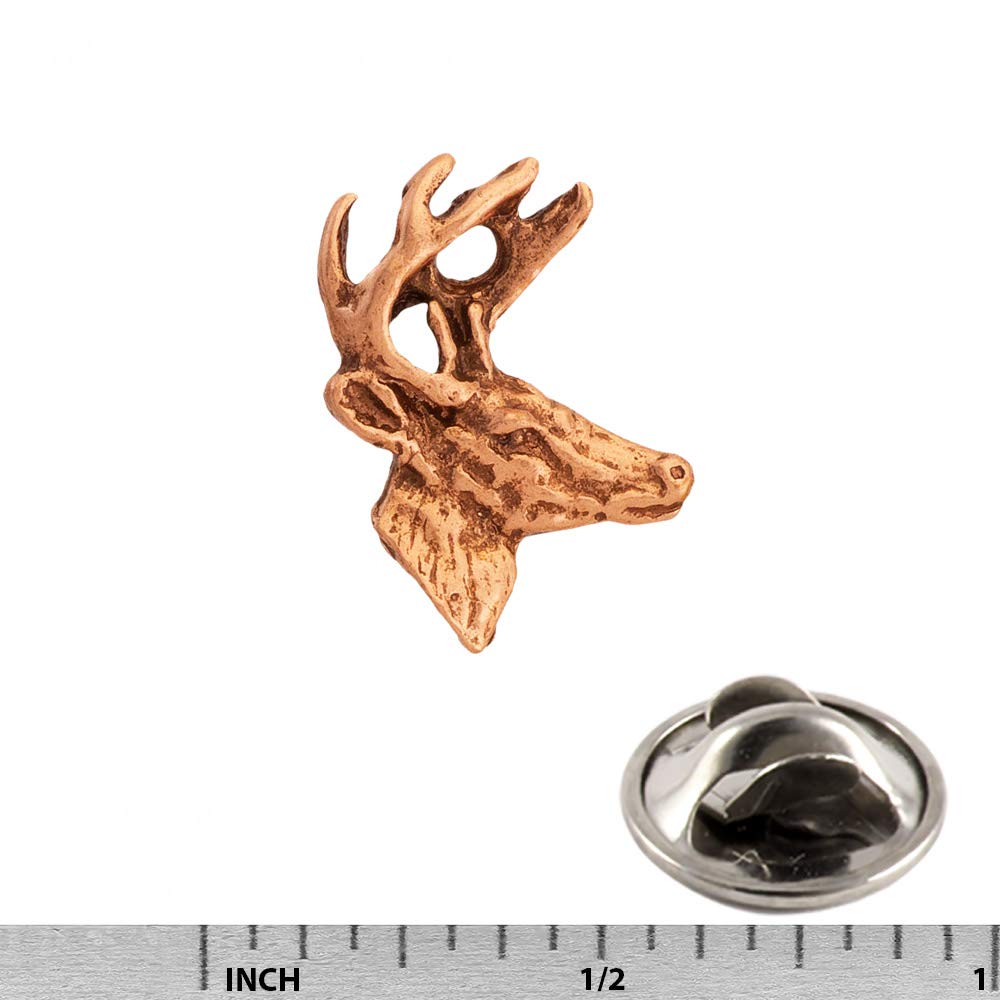 M008MP Jewelry Brooch Whitetail Deer Head Pewter Mini Lapel Pin