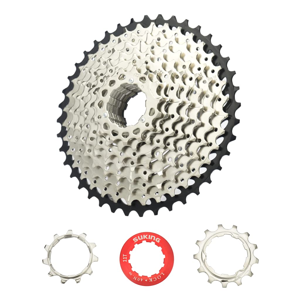CYSKY 10 Speed Cassette 11-40T Cassette Fit for Mountain Bike, Road Bicycle, MTB, BMX (Light Weight) (11-40T)