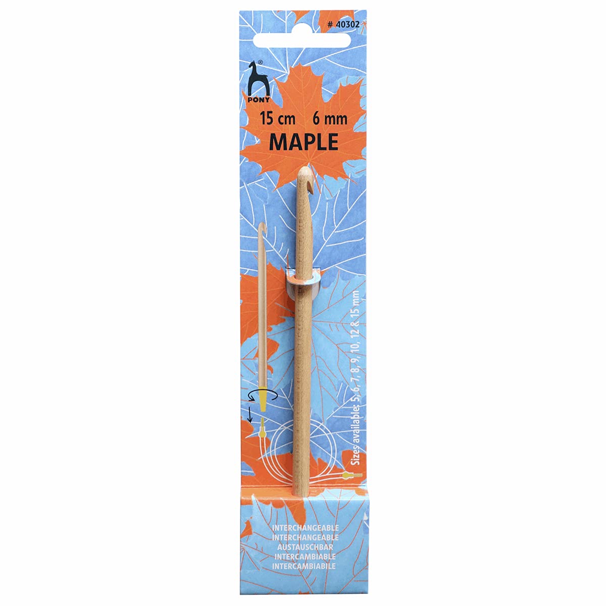 Crochet Hook: Interchangeable: Maple: 15cm x 6.00mm