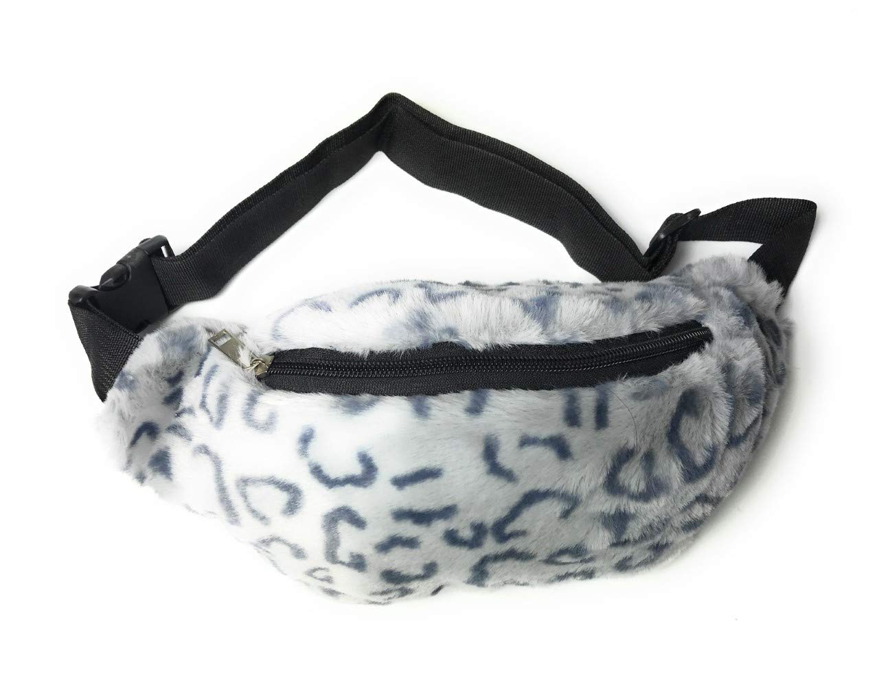 KGM Accessories Super Fluffy Soft Fuax Fur Bum Bag Fanny Pack Waist Bag - Womens Girls Waist Bags - Gifts (Leopard Grey)