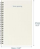 ZCZN A5 Dotted Notebook 6 Pack Spiral 80gsm 120 Pages 60 Sheets FSC view 2