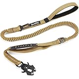 Raipult Heavy Duty Tactical Bungee Dog Leash, 4-6FT No Pull Dog Leash with Quick Release Carabiner, Reflective Shock Absorbin